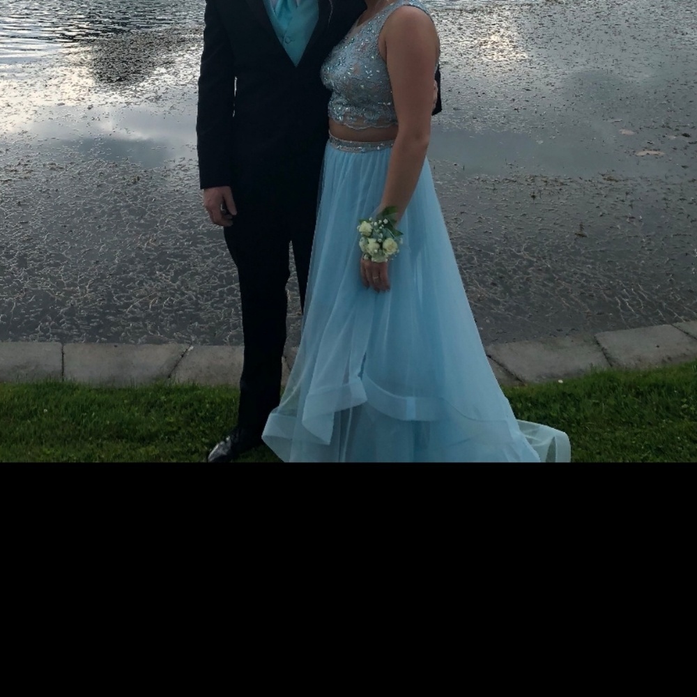 Blue 2 piece prom dress - Picture 2 of 2